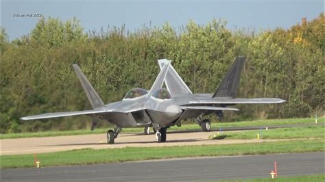 Insane Afterburner Take Off Usaf Stealth F 22 Raptors To Lask Leeuwarden Airbase Ehlw 19 Okt