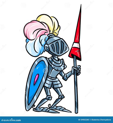 Medieval Knight Armor Helmet Cartoon Illustration Stock Illustration