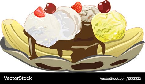 Banana Split Royalty Free Vector Image Vectorstock