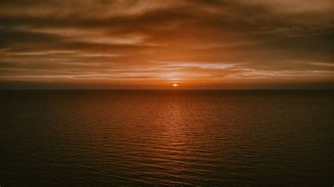 Drone Photography of Calm Ocean during Sunset · Free Stock Photo