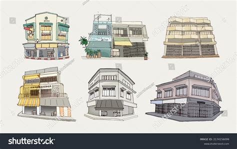 Vector Illustration Old Town Stock Vector (Royalty Free) 2174156099 ...