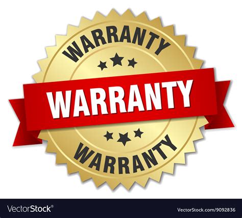 Warranty 3d Gold Badge With Red Ribbon Royalty Free Vector