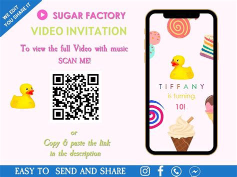 Sugar Factory Birthday Invitation Sugar Rush Party Invite Sweetest ...