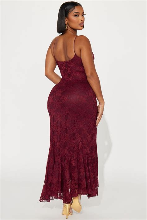 Gracelynn Lace Maxi Dress Burgundy Fashion Nova Dresses Fashion Nova