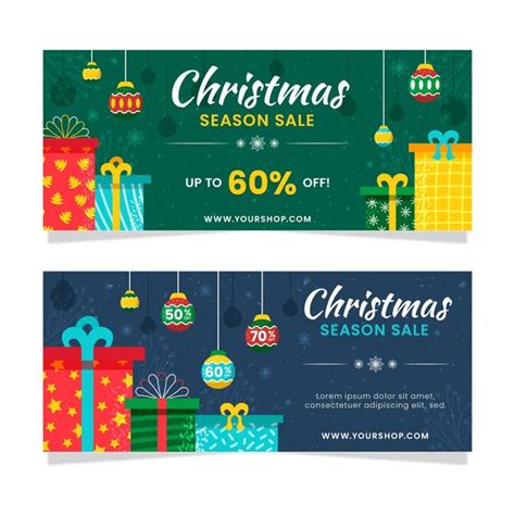 Plantilla De Banners De Venta De Navidad Dibujados A Mano Vector Gratis