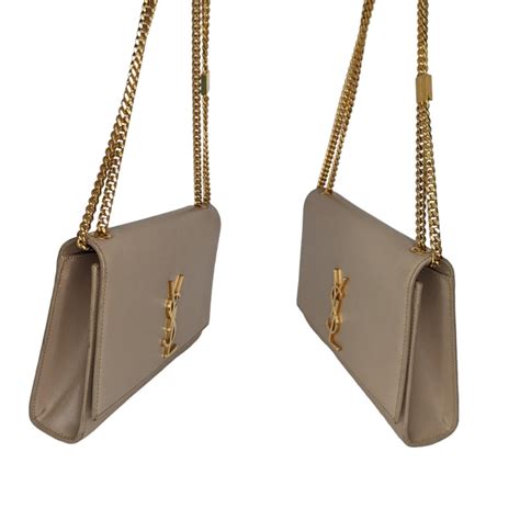 Ysl Saint Laurent Dark Beige Medium Kate Chain Shoulder Bag For Sale At