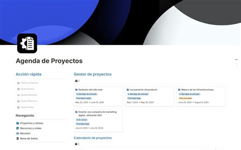 Plantilla Agenda De Proyectos Notion Marketplace