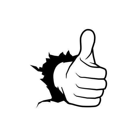 Thumbs up sign through the wall 12255878 Vector Art at Vecteezy