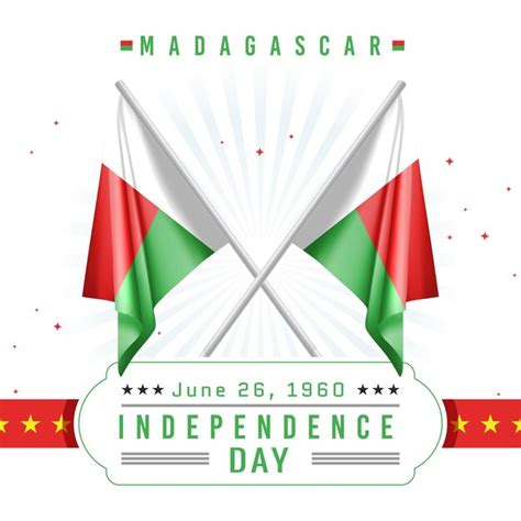 Premium Vector | Independence day of madagascar with flag