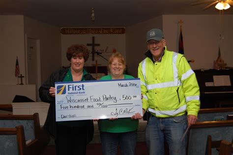 First National Bank Donates To Local Food Pantries Wiscasset Newspaper