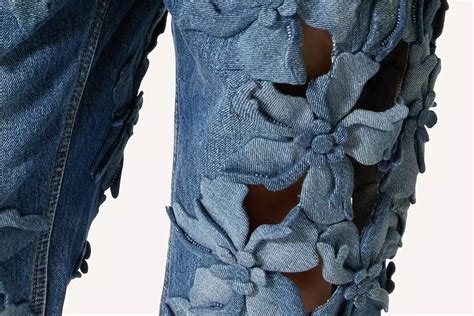 Yea Or Nay Valentino Hibiscus Embroidered Denim Pants Tom Lorenzo