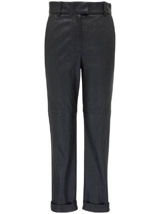 Brunello Cucinelli High Waisted Leather Trousers Farfetch