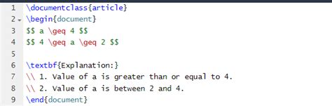 How To Write Greater Than or Equal To Symbol in LaTeX