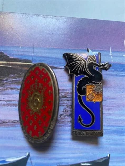 Insigne Militaire Et Regiment De Dragons Ancien Tres Bon Etat Eur