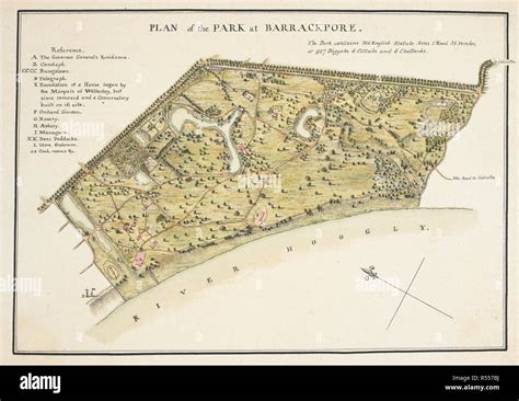 A Plan Of The Park At Barrackpore With A Key To The Buildings Including Lord Wellesleyâ€™s