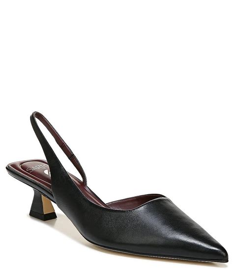 Sarto By Franco Sarto Devin Leather Pointed Toe Kitten Heel Slingback