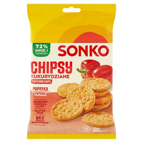 Sonko Chipsy kukurydziane papryka 60 g Zakupy online z dostawą do