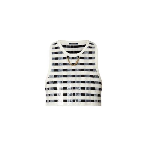 Sequin Stripes Knit Crop Top Women Ready To Wear Louis Vuitton