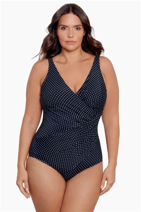 Miraclesuit Plus Size Pin Point Oceanus One Piece Swimsuit Style