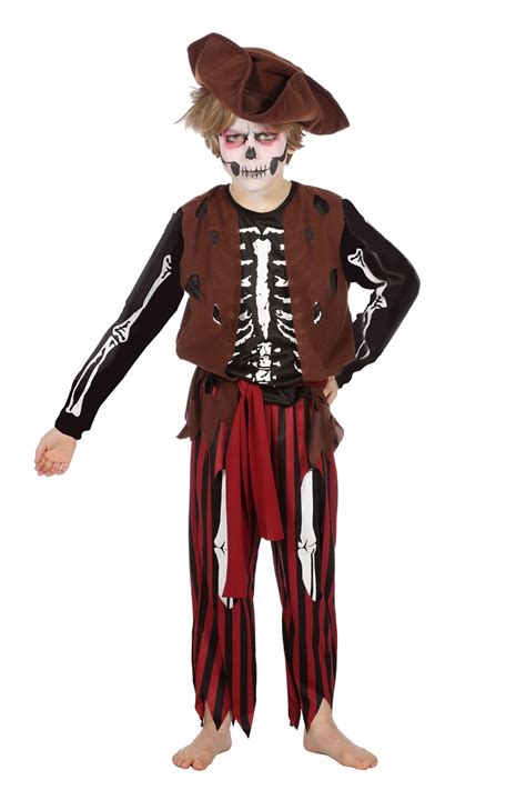 Pirat Halloween Jungen Kostüm Skelettkostüm Skelett Gr 140 cm Scherzwelt