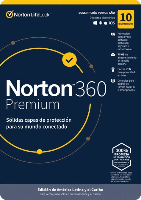 Software Norton 360 Premiumtotal Security 10 Dispositivos 1 Año