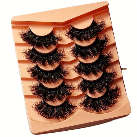 Fluffy Faux Mink Lashes D Thick Volume Wispy False Temu United Kingdom