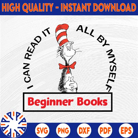 I Can Read It All By Myself Beginner Book Dr Seuss Svg Dr Seuss Svg The Cat In The Hat Svg