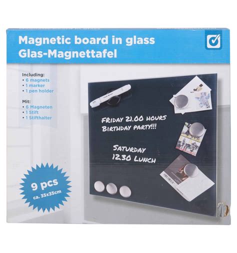 9pc Magnetic Notice Board In Glass [412894] - Easygift Products