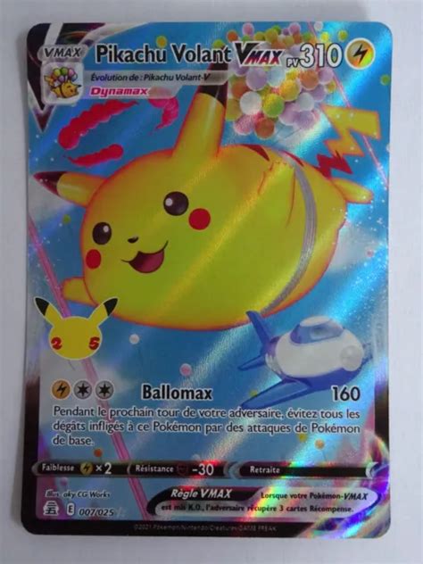 CARTE POKEMON Pikachu volant Vmax PV310 007 025 Célébrations 25