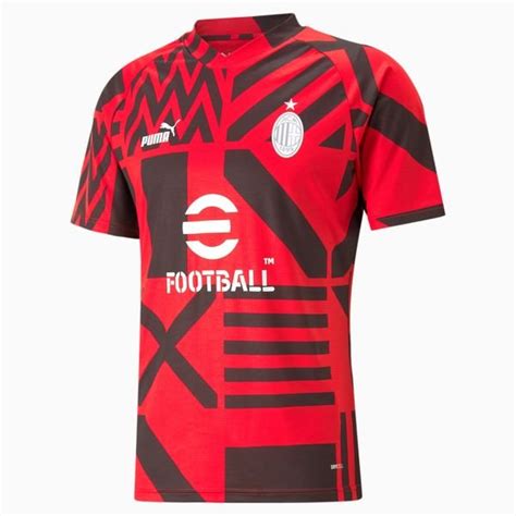 Milan Training T Shirt Pre Match Tango Red Puma Black