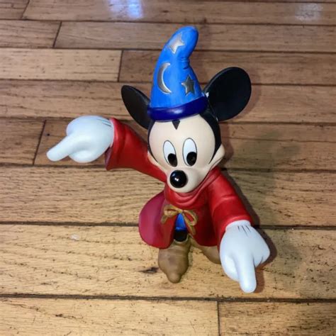 Vintage Walt Disney Fantasia Mickey Mouse As Sorcerer Crystal Glass