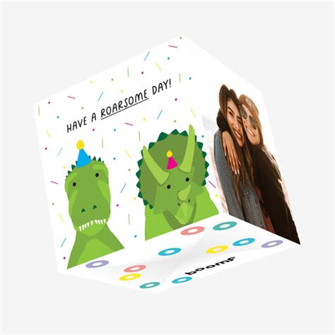 Have A Roarsome Birthday Confetti Exploding Greetings Card Boomf