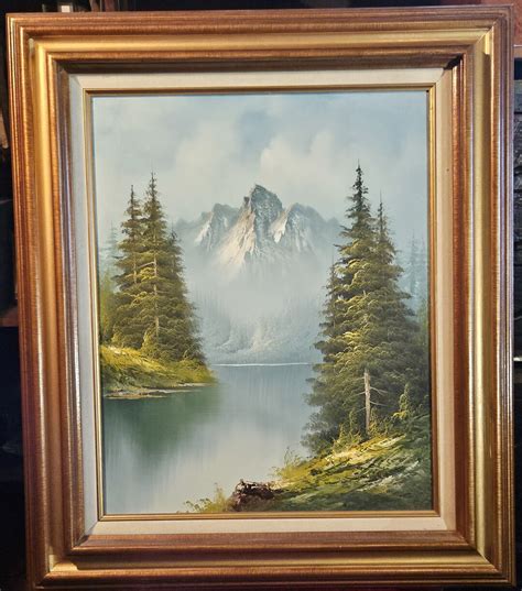 Mountain Lake Originsl Oil Painting Framed 28x22 - Etsy