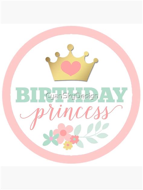 "Birthday Princess Crown Pink & Gold Happy Birthday Girl" Photographic ...