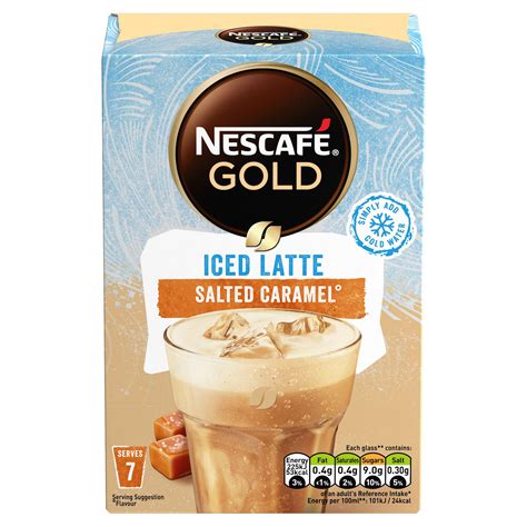 Nescafe Gold Iced Salted Caramel Latte Instant Coffee 7 X 145g Sachets