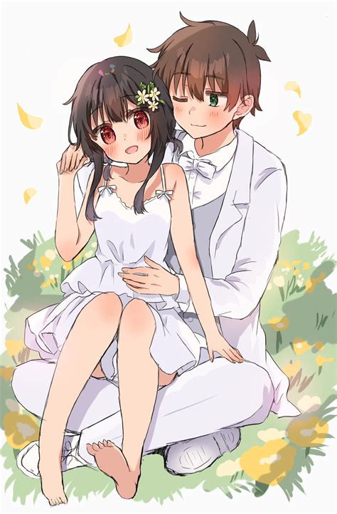 megumin and satou kazuma (kono subarashii sekai ni shukufuku wo!) drawn