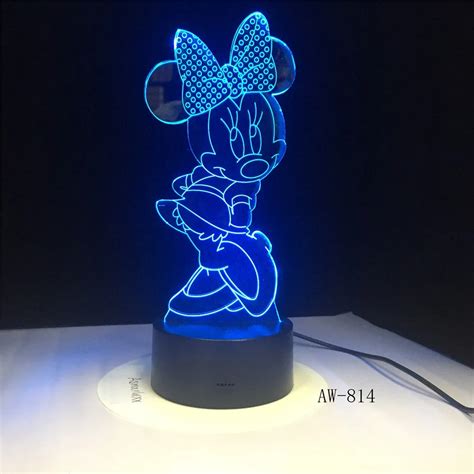 Mickey Minnie Mouse Cartoon 3d Led Night Light Novelty Table Desk Lamp