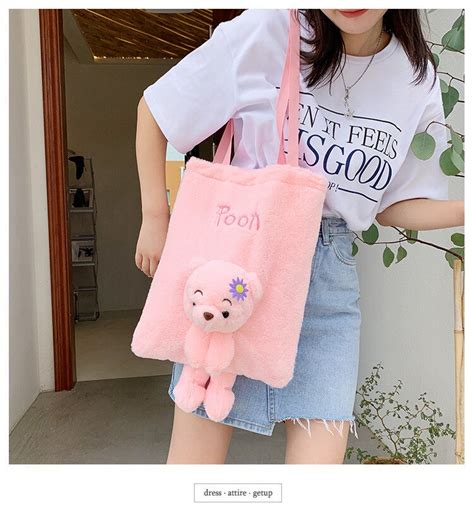 Winnie The Pooh Pink Soft Plush Shoulder Bag World