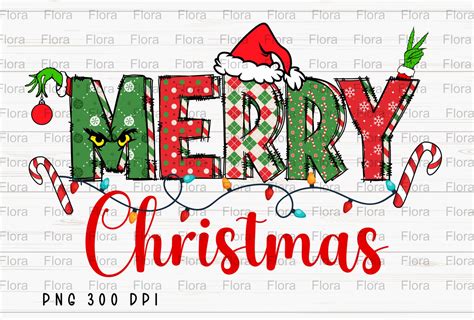 Merry Christmas Doodle Sublimation PNG Graphic By Flora Co Studio