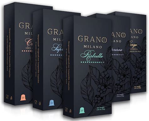 Grano Milano Variety Pack 50 Coffee Pods Compatible with Nespresso ...