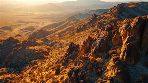 Aerial Photography, Bird S-eye View of the Mojave Desert, Late Afternoon,diverse Desert ...