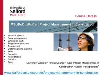 MSc Project Management In Construction PPT