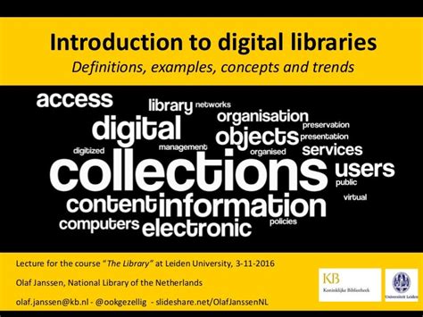 Introduction To Digital Libraries Definitions Examples Concepts A