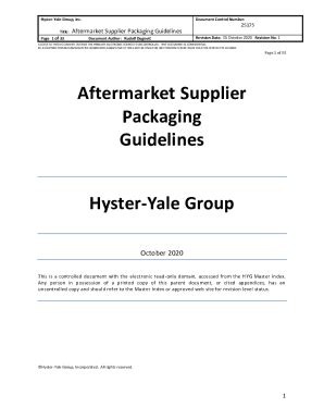 Fillable Online Supplier Quality Manual Files About Hyster Yale Group