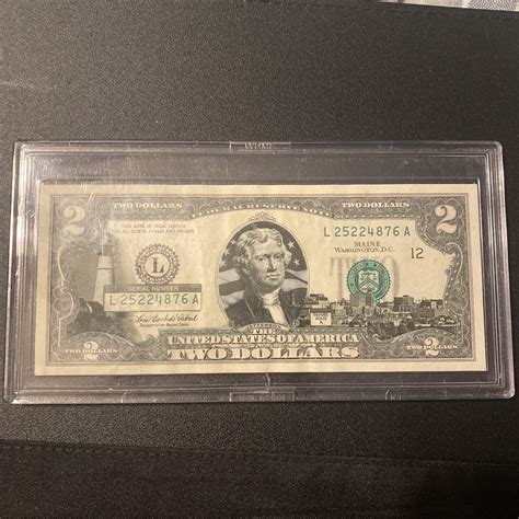 $2 Two Dollar Bill Rare 2003A Series A Main Serial #L 25224876 A NEAR
