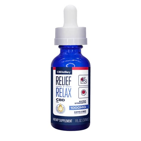 Cbdistillery Relief Relax Tincture Isolate 1000mg 30ml Full Spectrum