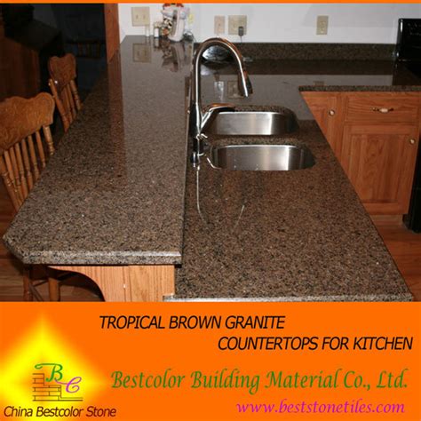 Prefab Tropical Brown Granite Kitchen Countertops Commercial China