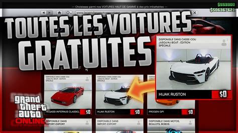 Avoir Toutes Les Voitures Gratuitement Sur Gta Online Youtube