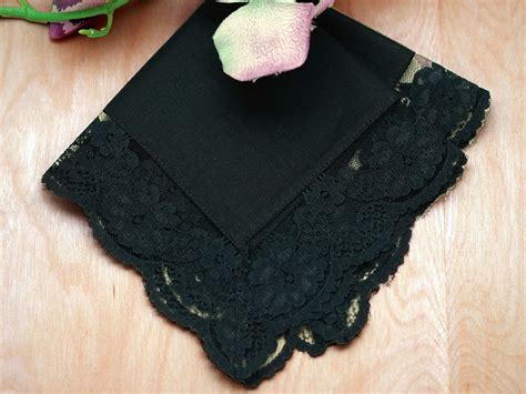 Black Memorial Lace Handkerchief