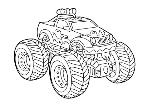 Monster Trucks Ausmalbilder - Einfaches Ausmalen von Monster Truck - Ausmalbilder von Monster Truck ...